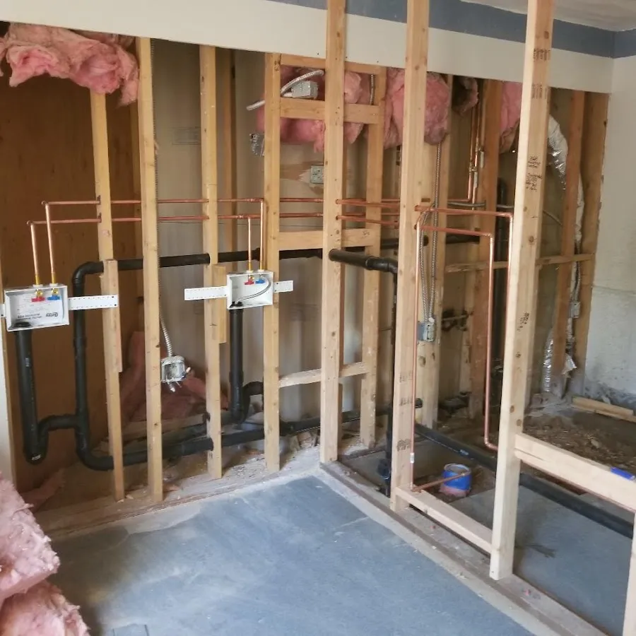 Copper pipe rough-in and plumbing installation in Bay City